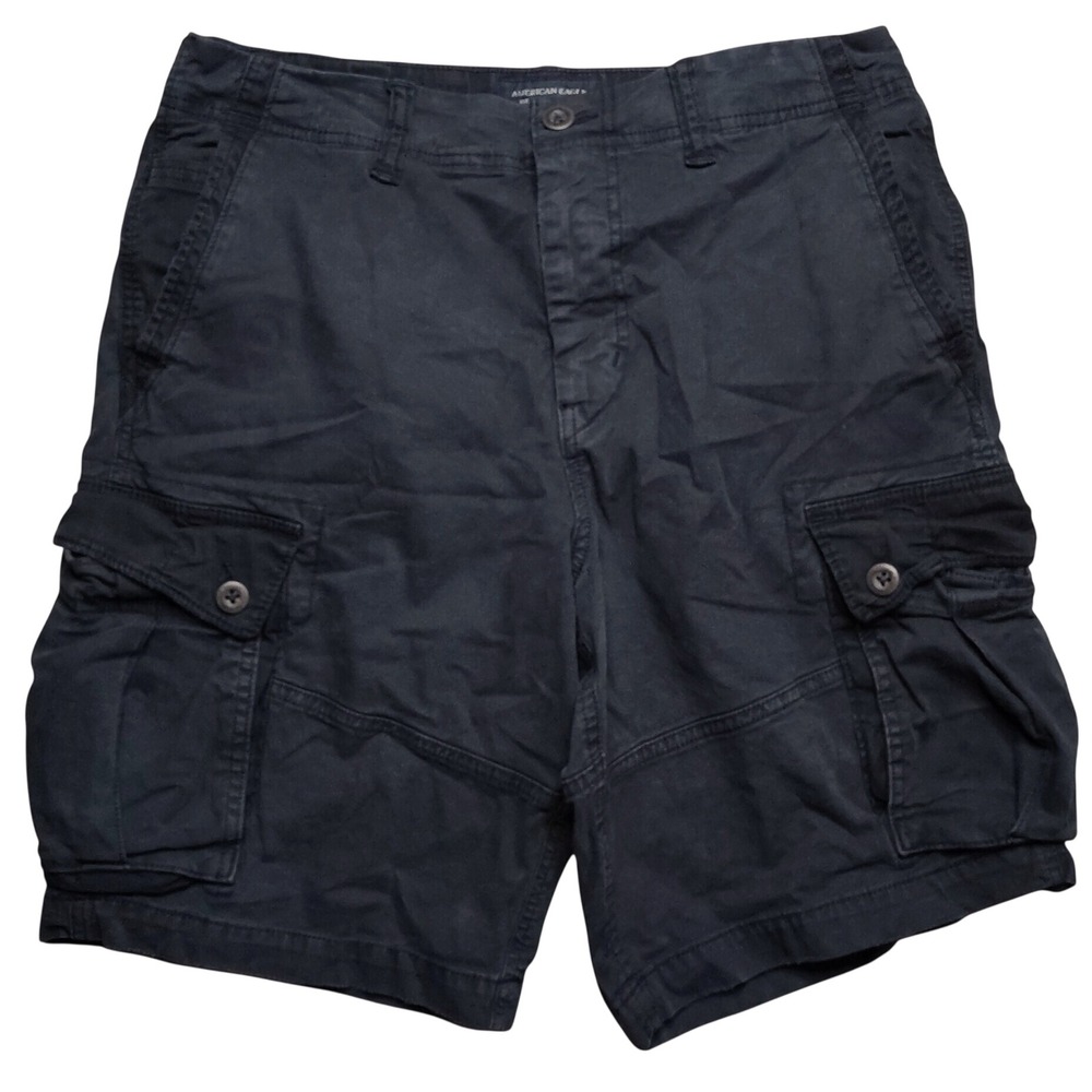 American Eagle Cargo Shorts Mens 33 Faded Black Classic Fit Next Level Flex